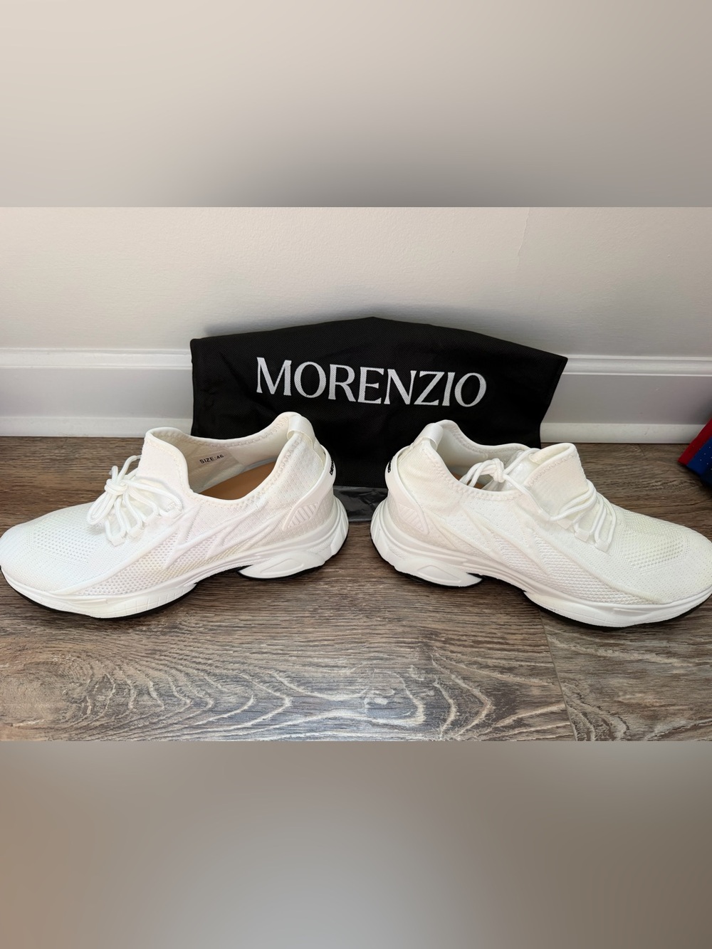 Men’s Morenzio White Athletic Sneakers with 2” height lift size 12 NWT